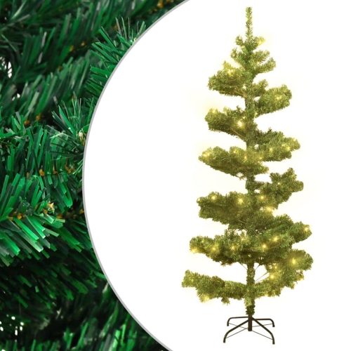 Swirl Christmas Tree with Pot and LEDs PVC – 150×80 cm, Green