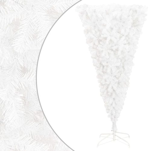 Upside-down Artificial Christmas Tree with Stand – 240×120 cm, White