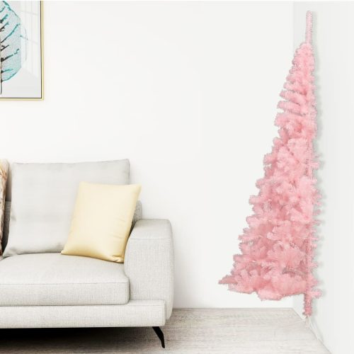 Artificial Half Christmas Tree with Stand PVC – 180×115 cm, Pink