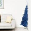Artificial Half Christmas Tree with Stand PVC – 210×120 cm, Blue