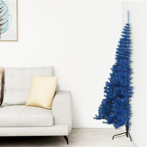 Artificial Half Christmas Tree with Stand PVC – 210×120 cm, Blue
