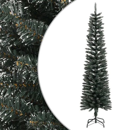 Artificial Slim Christmas Tree with Stand Green PVC – 180×50.5 cm