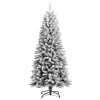 Artificial Christmas Tree with Flocked Snow PVC&PE – 150×63 cm