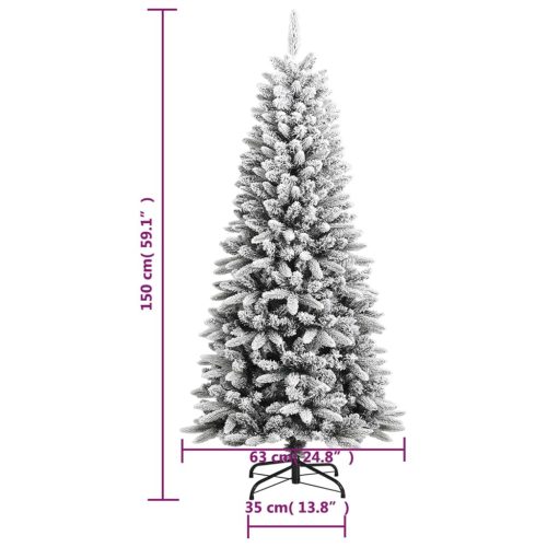 Artificial Christmas Tree with Flocked Snow PVC&PE – 150×63 cm