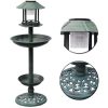 Bird Bath/ Feeder with Solar Light – Green