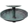 Bird Bath/ Feeder with Solar Light – Green