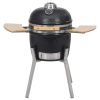 Kamado Barbecue Grill Smoker Ceramic 76 cm – Black