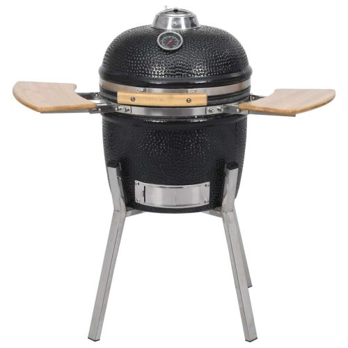 Kamado Barbecue Grill Smoker Ceramic 76 cm – Black
