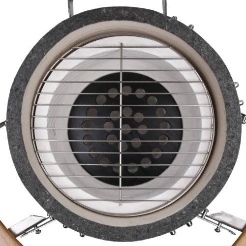 Kamado Barbecue Grill Smoker Ceramic 76 cm – Black