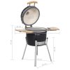 Kamado Barbecue Grill Smoker Ceramic 76 cm – Black