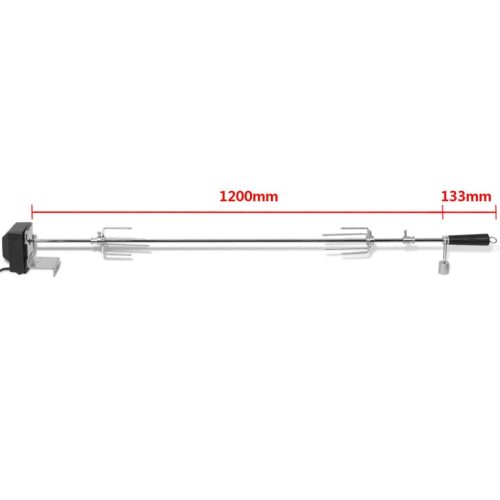 BBQ Rotisserie Spit with Motor Steel – 1200 mm