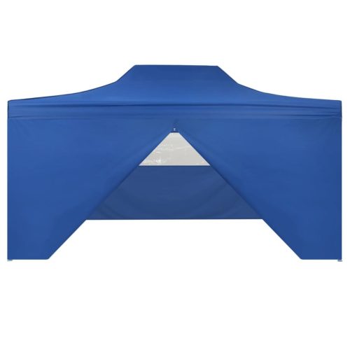 Foldable Tent Pop-Up with 4 Side Walls 3×4.5 m – Blue