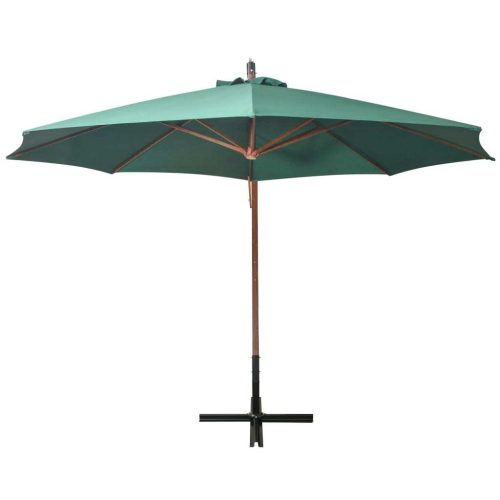 Hanging Parasol 350 cm Wooden Pole – Green