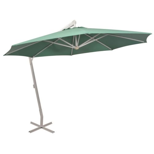 Hanging Parasol 350 cm Green Aluminium Pole