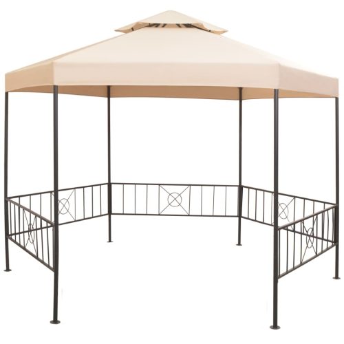 Garden Marquee Gazebo Pavilion Tent Hexagonal 323×265 cm