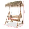 2-Seater Swing Bench with Palm Leaves Bamboo 202 cm