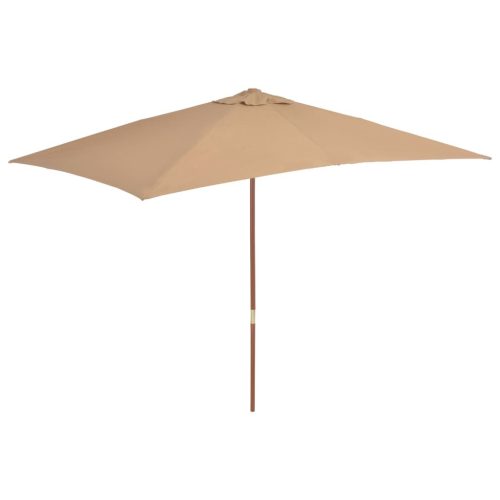 Parasol 200×300 cm Wooden Pole – Taupe