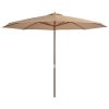 Outdoor Parasol with Wooden Pole 350 cm – Taupe