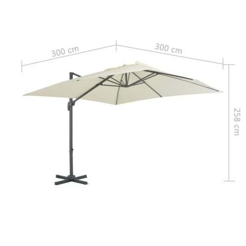 Cantilever Umbrella with Aluminium Pole – 300×300 cm, Sand