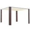 Gazebo with Roof Poly Rattan – 300x300x200 cm, Brown and Cream