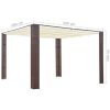Gazebo with Roof Poly Rattan – 300x300x200 cm, Brown and Cream