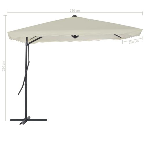 Outdoor Parasol with Steel Pole 250×250 cm – Sand
