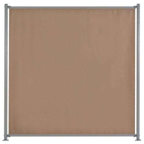 Fence Panel with 2 Posts Fabric 180×180 cm Taupe