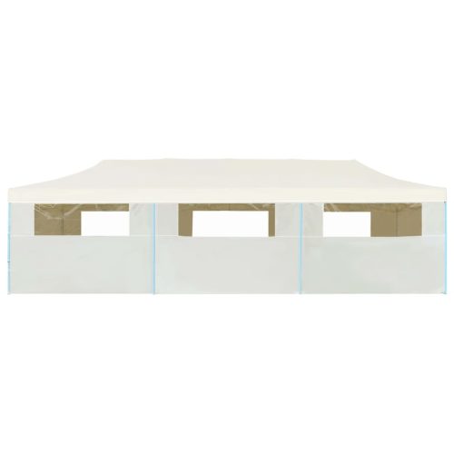 Folding Pop-up Party Tent with 8 Sidewalls 3×9 m – Cream