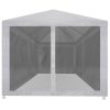 Party Tent with 4 Mesh Sidewalls – 6×3 m, White