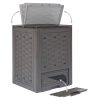 Garden Composter Brown 60x60x83 cm Plastic Rattan – 300 L