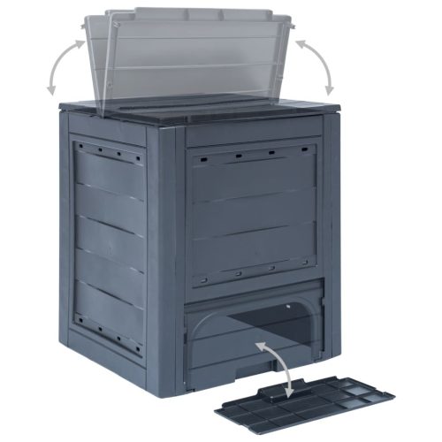 Garden Composter Grey 60x60x73 cm – 260 L