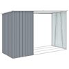 Garden Firewood Shed 245x98x159 cm Galvanised Steel – Grey