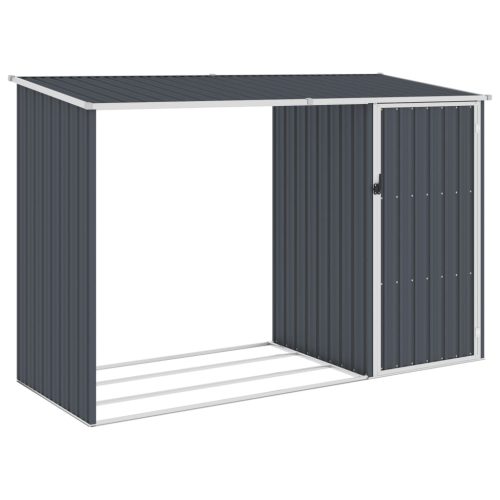 Garden Firewood Shed 245x98x159 cm Galvanised Steel – Anthracite