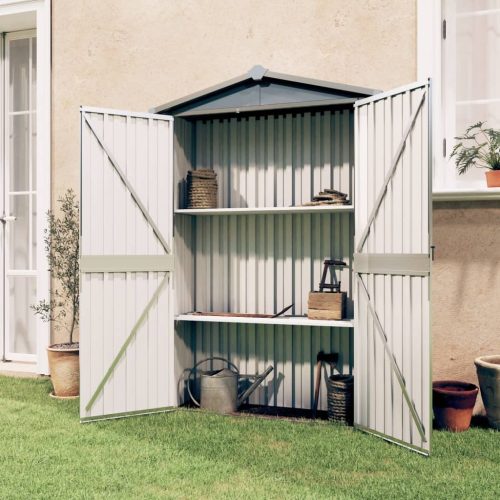 Garden Shed 107.5x46x183 cm Galvanised Steel