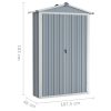 Garden Shed 107.5x46x183 cm Galvanised Steel – Grey