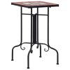Mosaic Side Table Ceramic – Terracotta and White