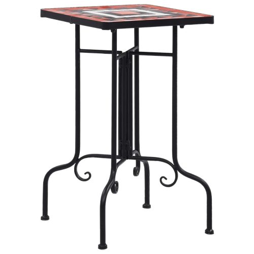 Mosaic Side Table Ceramic – Terracotta and White