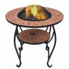 Mosaic Fire Pit Table 68 cm Ceramic – Terracotta