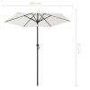 Parasol 200×211 cm Aluminium – Sand White