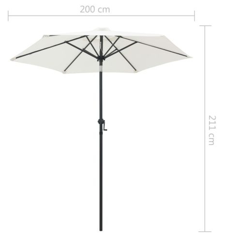 Parasol 200×211 cm Aluminium – Sand White