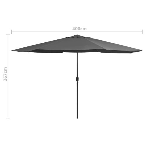 Outdoor Parasol with Metal Pole 400 cm – Anthracite