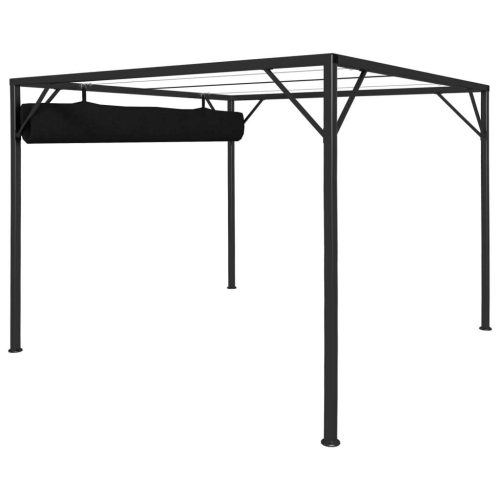 Garden Gazebo with Retractable Roof Canopy – Anthracite