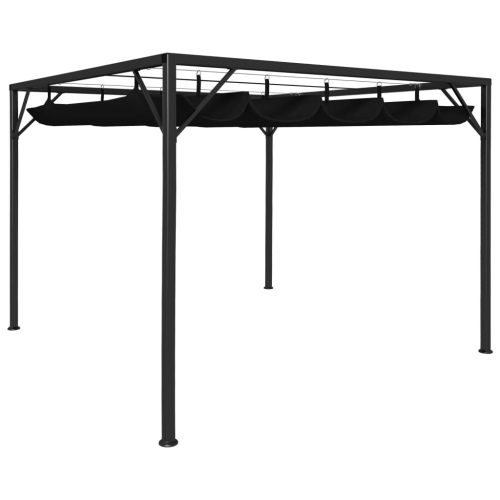 Garden Gazebo with Retractable Roof Canopy