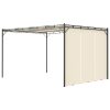 Garden Gazebo with Side Curtain – 4x3x2.25 m, Cream