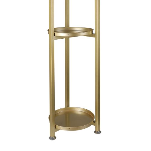 Plant Stand Outdoor Indoor Flower Pots Rack Garden Shelf – 28 x 28 x 100 cm, Gold