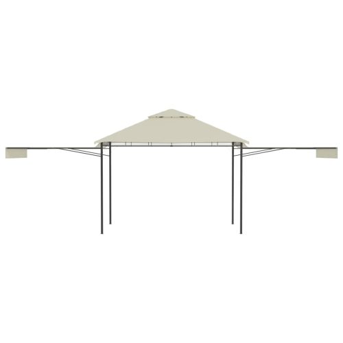 Gazebo with Double Extended Roofs 3x3x2.75 m 180 g/m – Cream