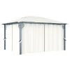 Gazebo with Curtain Aluminium – 400×300 cm, Cream