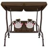 Kids Swing Bench 115x75x110 cm Fabric – Brown