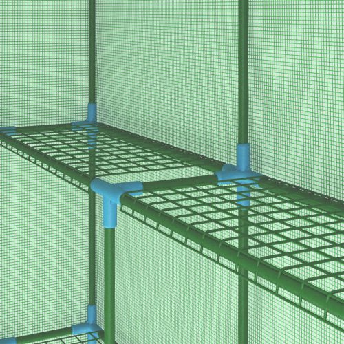 Greenhouse with Shelves Steel 143x143x195 cm