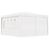 Professional Party Tent with Side Walls 90 g/m – 4×4 m, White
